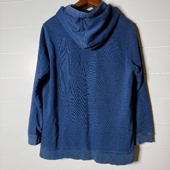 Lands' End Serious Sweats Size Large (14-16) Denim Blue Color Hoodie - Picture 6 of 7